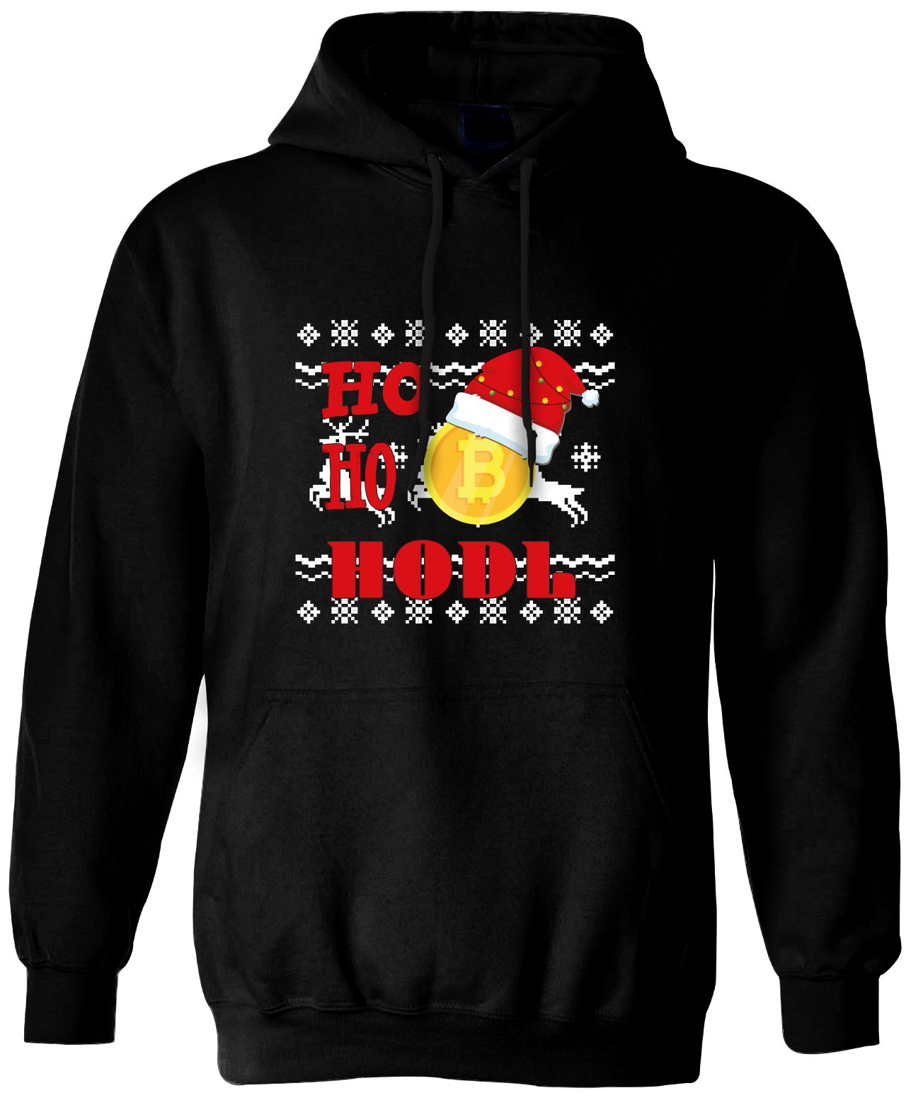 Hoodie - Bitcoin Ho Ho HODL Weihnachtspullover