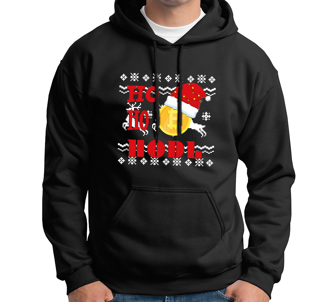 Hoodie - Bitcoin Ho Ho HODL Weihnachtspullover