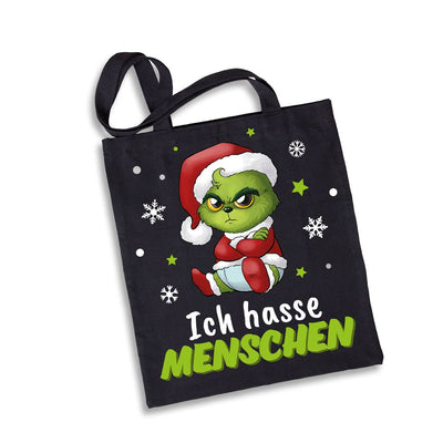 Baumwolltasche - Baby Grinch - Ich hasse Menschen