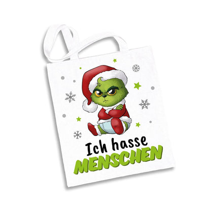 Baumwolltasche - Baby Grinch - Ich hasse Menschen