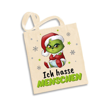 Baumwolltasche - Baby Grinch - Ich hasse Menschen