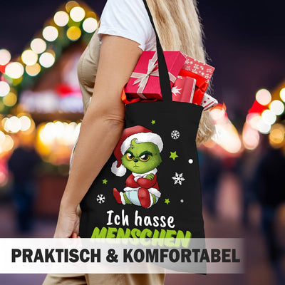 Baumwolltasche - Baby Grinch - Ich hasse Menschen