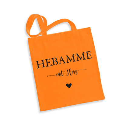 Baumwolltasche - Hebamme mit Herz