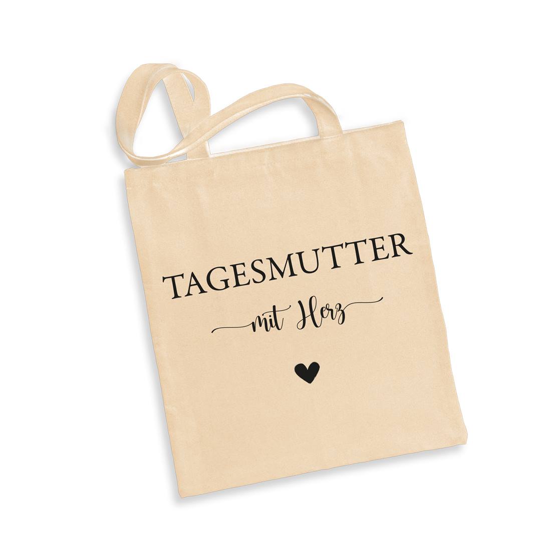 Baumwolltasche - Tagesmutter mit Herz