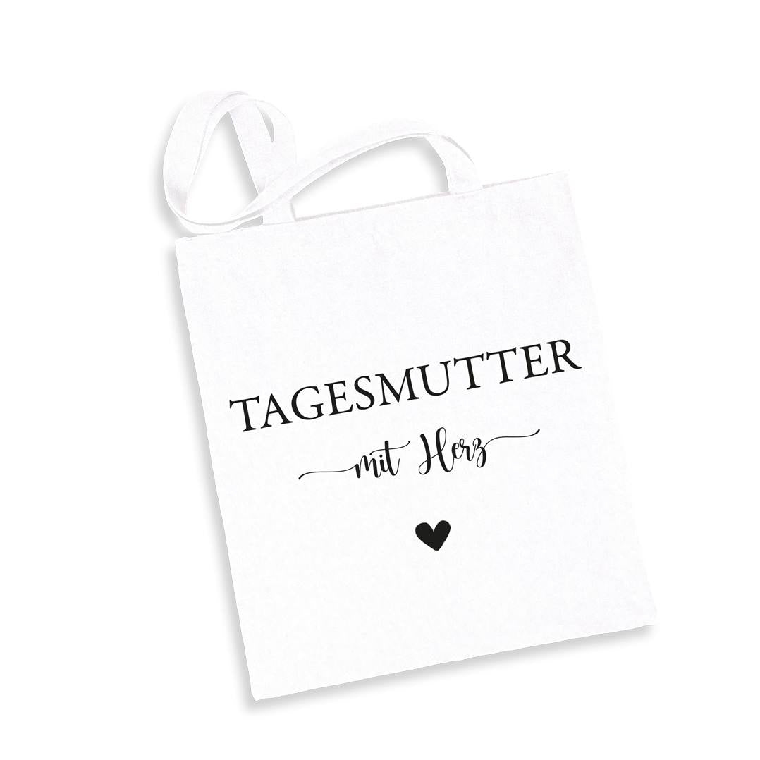 Baumwolltasche - Tagesmutter mit Herz