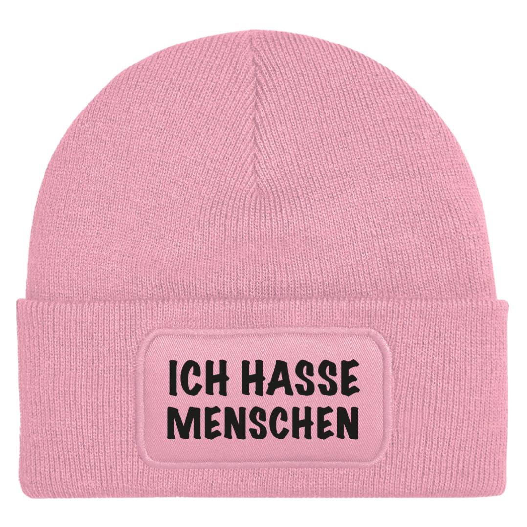 Beanie Mütze - Ich hasse Menschen - V2 (Schriftzug)