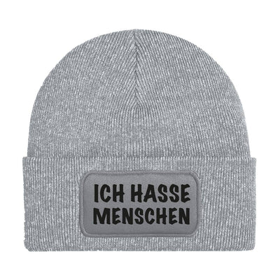 Beanie Mütze - Ich hasse Menschen - V2 (Schriftzug)