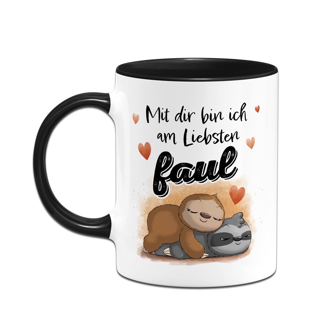 Faultier Tasse - Mit dir bin ich am liebsten faul - V2 (LH)