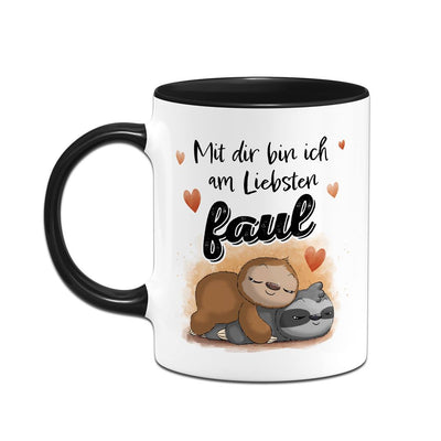 Faultier Tasse - Mit dir bin ich am liebsten faul - V2 (LH)