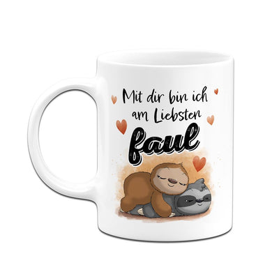 Faultier Tasse - Mit dir bin ich am liebsten faul - V2 (LH)