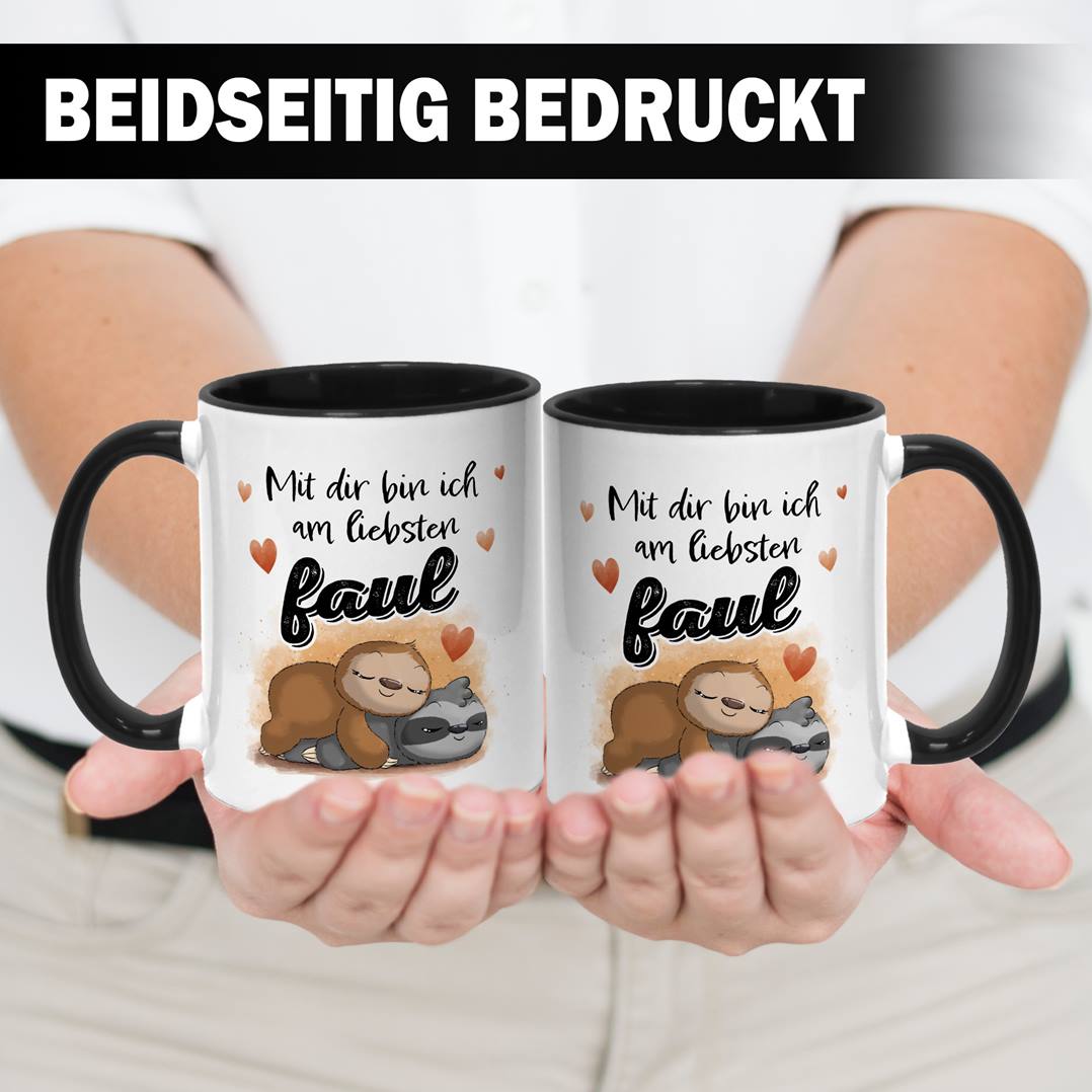 Faultier Tasse - Mit dir bin ich am liebsten faul - V2 (LH)