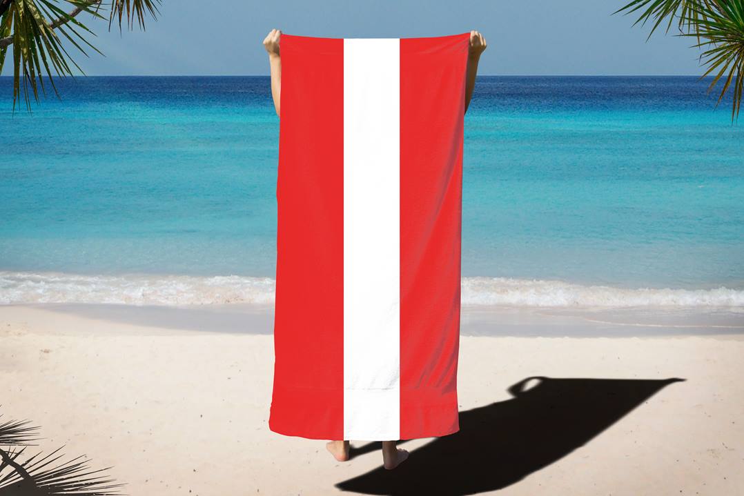 Flagge Österreich - Handtuch & Strandtuch