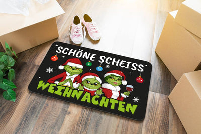 Fußmatte - Grinch Family - Schöne scheiß Weihnachten