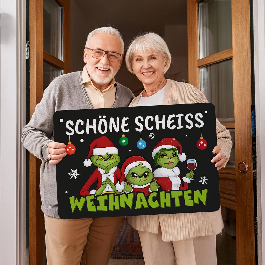 Fußmatte - Grinch Family - Schöne scheiß Weihnachten