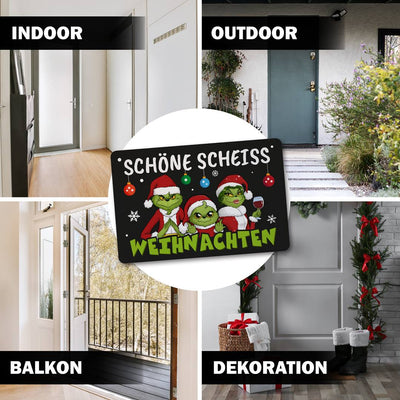 Fußmatte - Grinch Family - Schöne scheiß Weihnachten