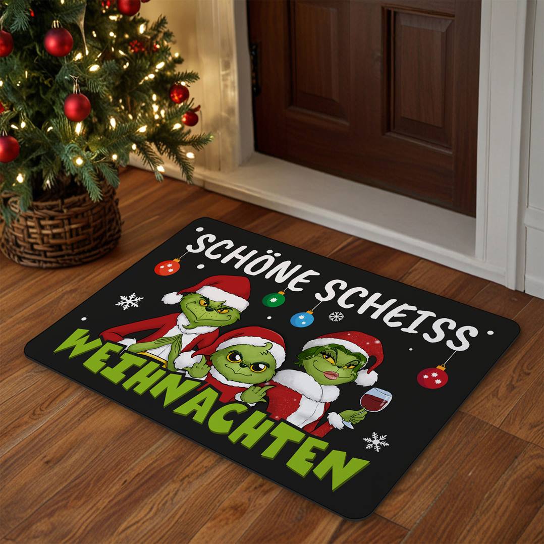 Fußmatte - Grinch Family - Schöne scheiß Weihnachten