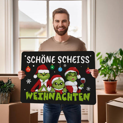 Fußmatte - Grinch Family - Schöne scheiß Weihnachten