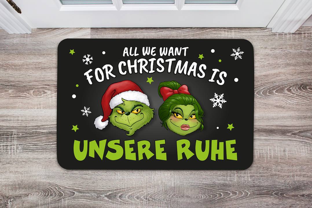 Fußmatte - Grinch & Miss Grinch - All we want for Christmas is unsere Ruhe!