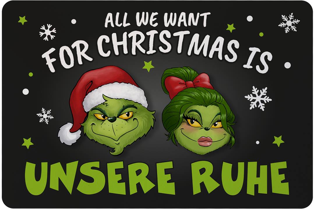 Fußmatte - Grinch & Miss Grinch - All we want for Christmas is unsere Ruhe!