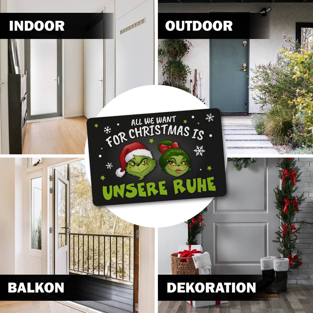 Fußmatte - Grinch & Miss Grinch - All we want for Christmas is unsere Ruhe!