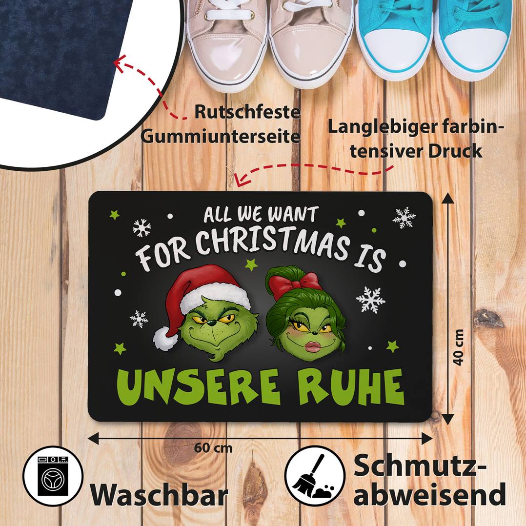 Fußmatte - Grinch & Miss Grinch - All we want for Christmas is unsere Ruhe!