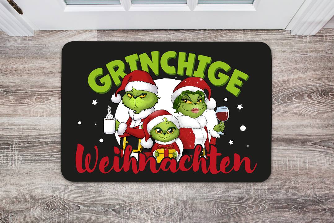 Fußmatte - Grinch Family - Grinchige Weihnachten