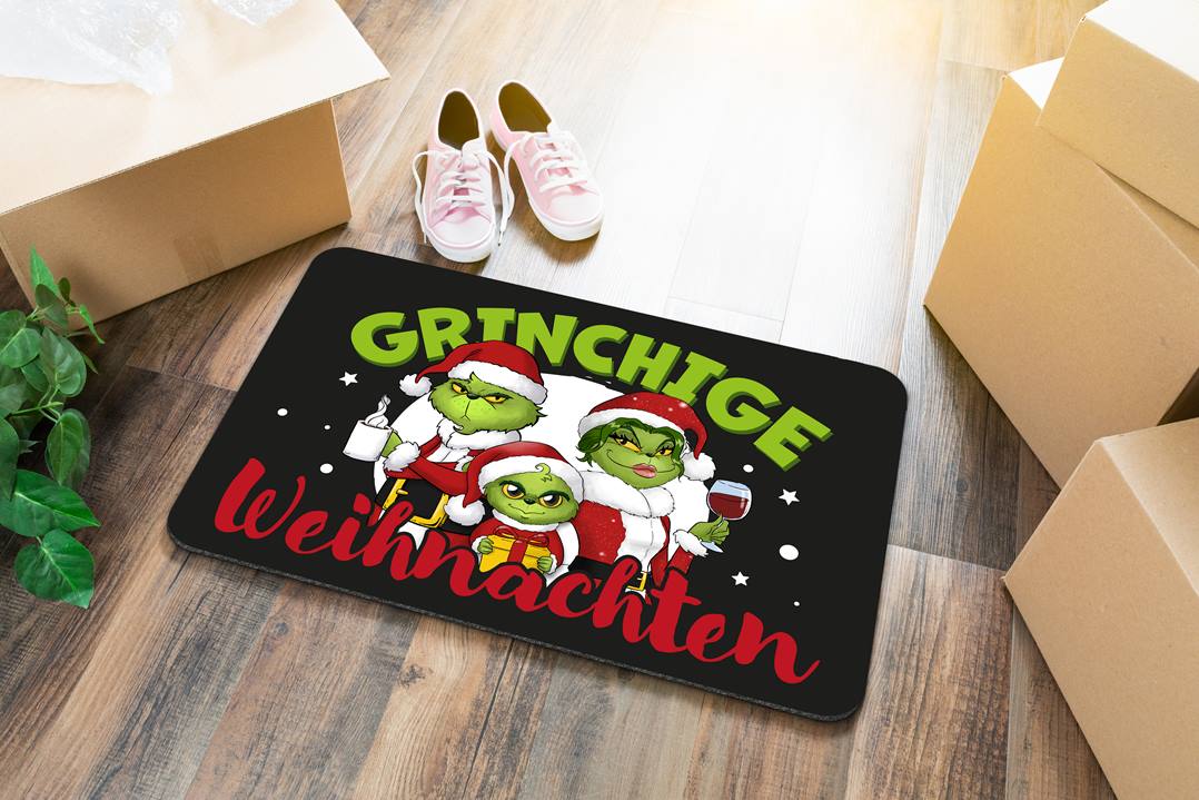 Fußmatte - Grinch Family - Grinchige Weihnachten