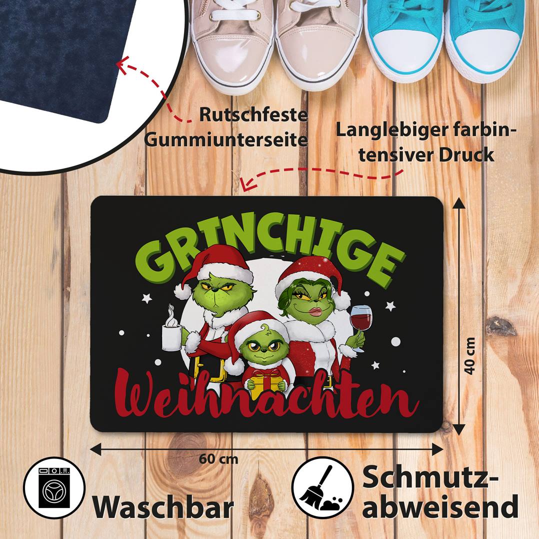 Fußmatte - Grinch Family - Grinchige Weihnachten