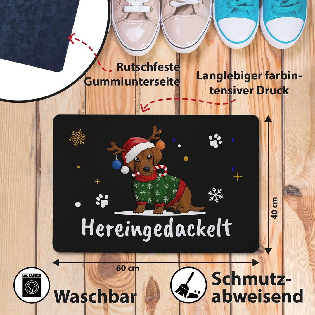 Fußmatte - Hereingedackelt (Weihnachten)