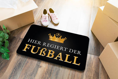 Fußmatte - Hier regiert der Fußball