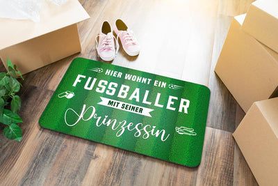 Fußmatte - Hier wohnt ein Fußballer mit seiner Prinzessin