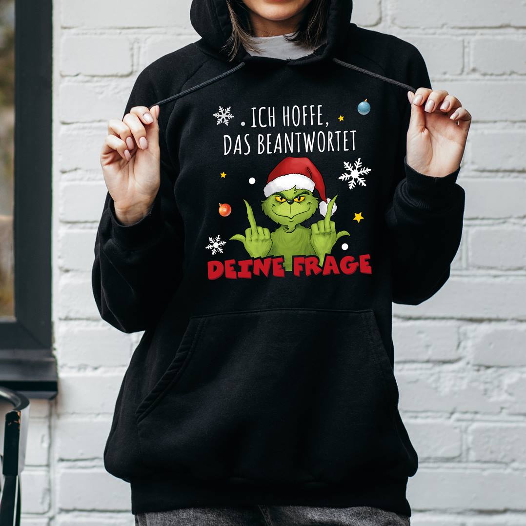 Hoodie - Grinch -  Ich hoffe, das beantwortet Deine Frage (Mittelfinger)