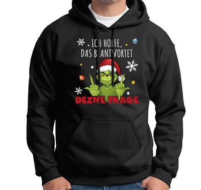 Hoodie - Grinch -  Ich hoffe, das beantwortet Deine Frage (Mittelfinger)