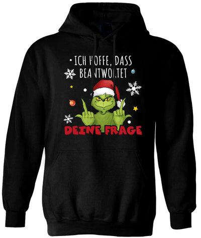 Hoodie - Grinch -  Ich hoffe, dass beantwortet Deine Frage (Mittelfinger)