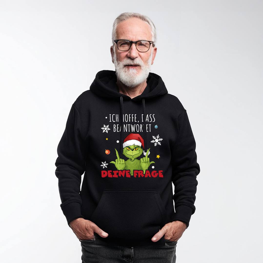 Hoodie - Grinch -  Ich hoffe, dass beantwortet Deine Frage (Mittelfinger)