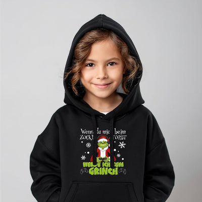 Hoodie Kinder - Wenn Du mich beim Zocken störst, werde ich zum Grinch