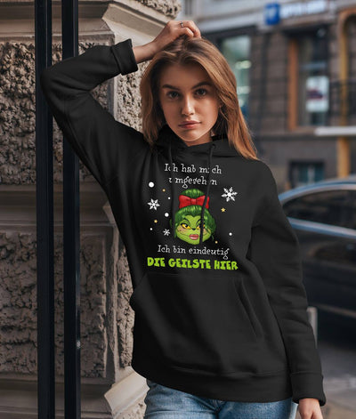 Hoodie - Miss Grinch - Ich hab mich umgesehen, ich bin eindeutig die Geilste hier (Damen)