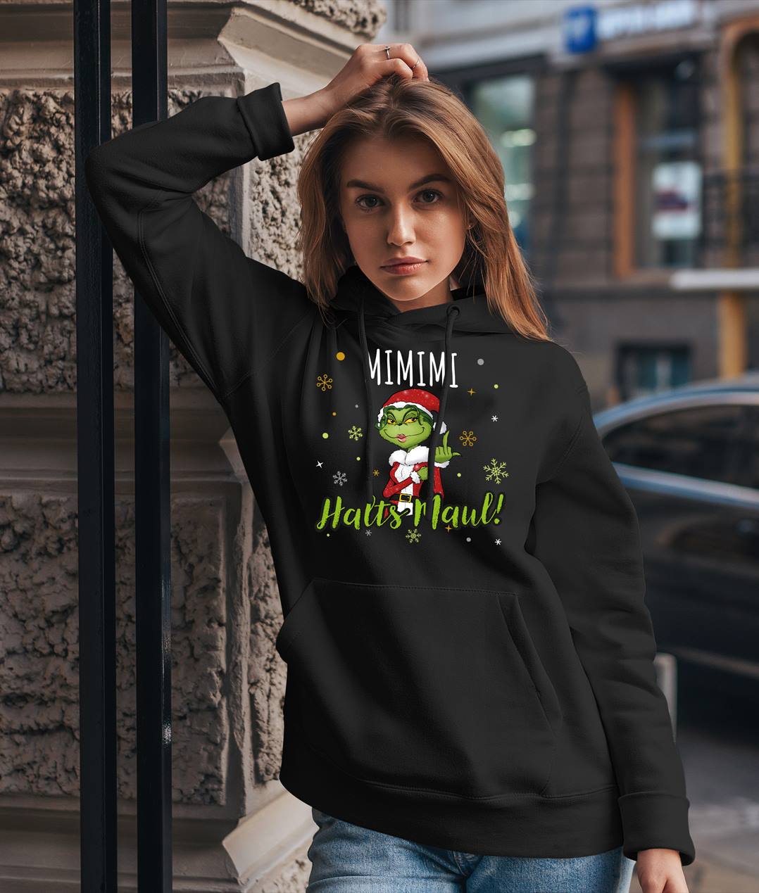 Hoodie - Miss Grinch - Mimimi Halts Maul! (Mittelfinger)