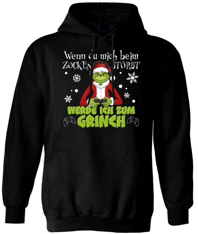 Hoodie - Wenn Du mich beim Zocken störst, werde ich zum Grinch