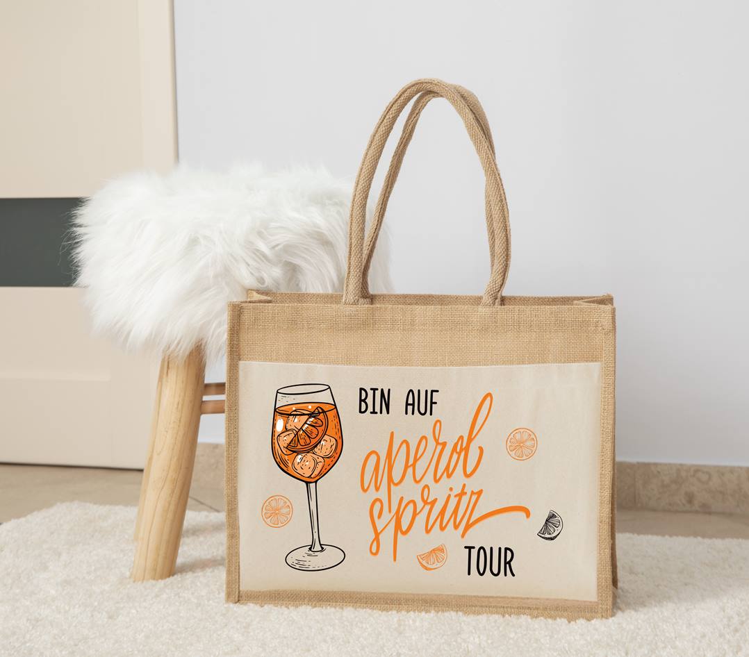 Jutetasche - Bin auf Aperol Spritztour