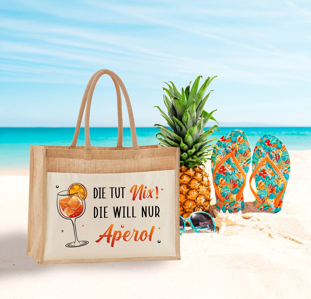 Jutetasche - Die tut nix! Die will nur Aperol.