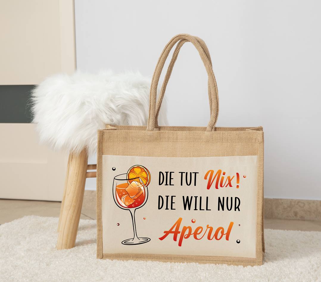 Jutetasche - Die tut nix! Die will nur Aperol.