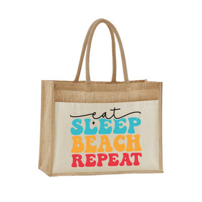 Jutetasche - Eat Sleep Beach Repeat