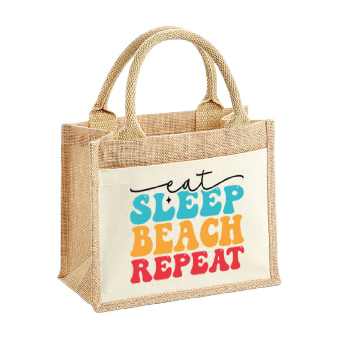 Jutetasche - Eat Sleep Beach Repeat