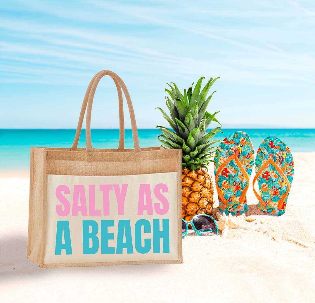 Jutetasche - Salty as a beach