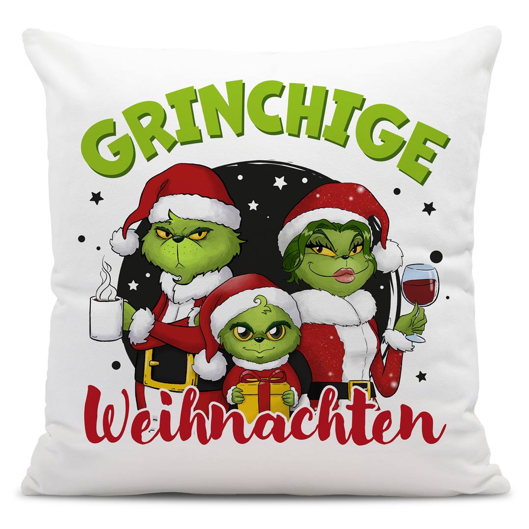 Kissen - Grinch Family - Grinchige Weihnachten