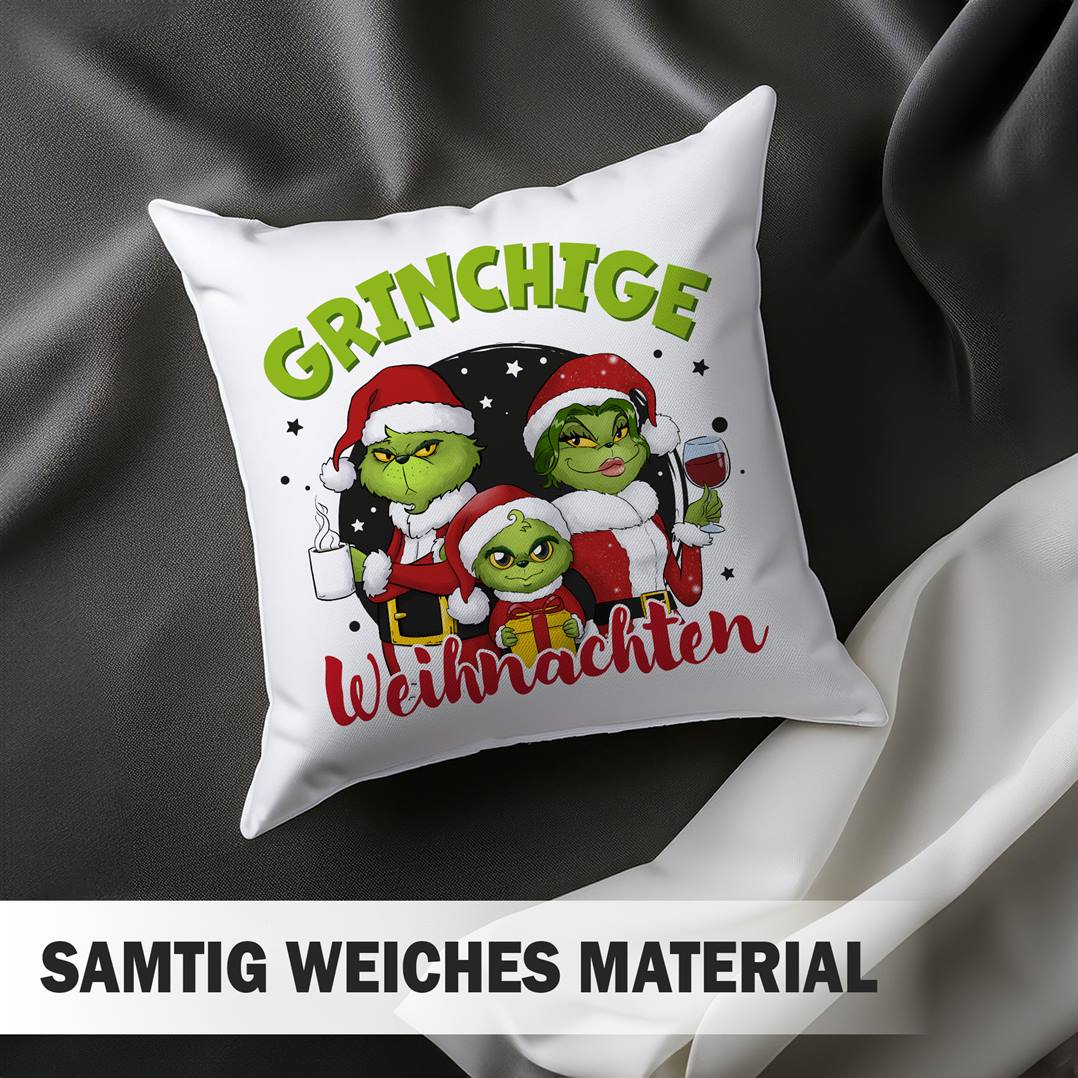 Kissen - Grinch Family - Grinchige Weihnachten