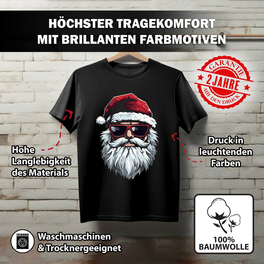 T-Shirt Damen - Cooler Weihnachtsmann