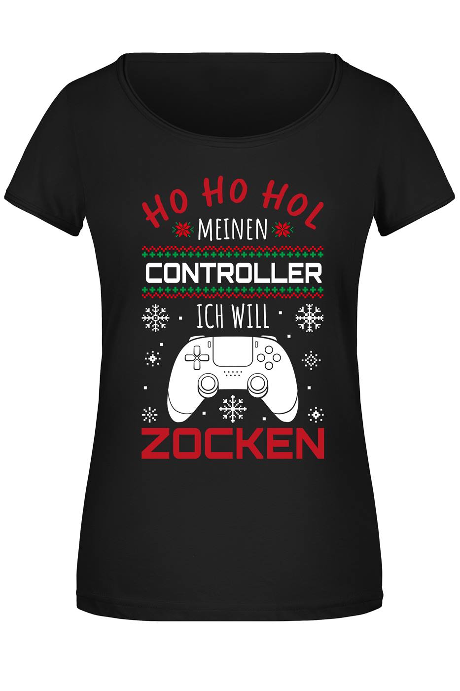 T-Shirt Damen - Ho Ho Hol meinen Controller, ich will zocken