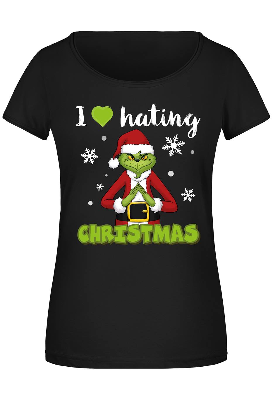 T-Shirt Damen - Grinch - I love hating Christmas